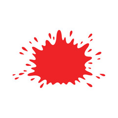 Abstract Red Ink Splash, Blot, Stain, or Blob Graphic Design Element