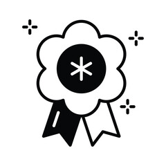 An amazing glyph icon of medical badge with cross symbol