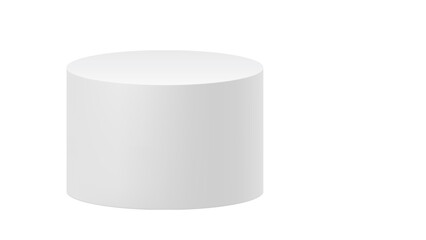 Transparent Background Single White Cylindrical Product Display Stand

