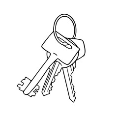 classic keyring with multiple keys outline