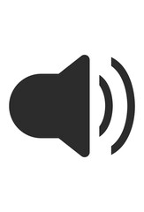 Speaker symbol on white background.
 Audio volume icon, simple and clear.
