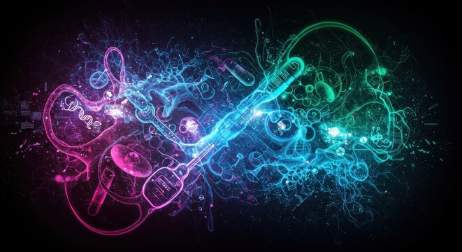 Ethereal guitar pulsates with molecular energy