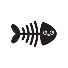 Fish skeleton symbol icon silhouette vector eps 10