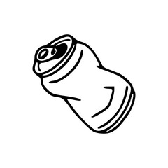 crumpled aluminum can vector illustration