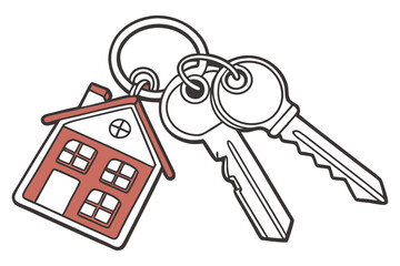 Set of Keys on Key Ring Vector