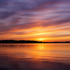 Fototapeta premium sunset over the river