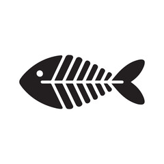 Black fish bone icon on white background vector eps 10