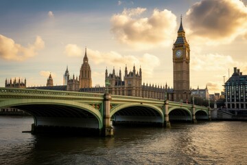 panoramic view of big ben from the bridge,london