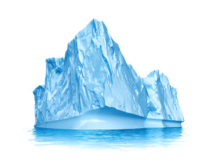 Obraz premium Iceberg floating in calm water with bright blue color and sharp icy texture