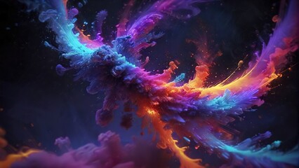Fototapeta premium Abstract Explosion of Vibrant Colors in a Cosmic Dance