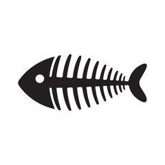 Fish skeleton sign. Fishbone symbol. Vector eps 10