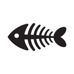 vector illustration of a cartoon fish bone