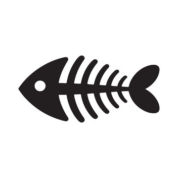 vector illustration of a cartoon fish bone