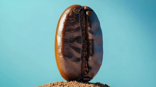 Exploring the unique texture and appearance of a coffee bean in a detailed close-up view highlighting its split surface