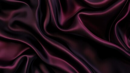 Obraz premium Smooth, dark purple satin fabric with elegant folds and a shiny, silky texture reflecting light softly.