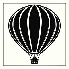 Obraz premium A black silhouette of a hot air balloon is isolated on white background
