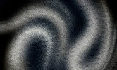Grey black white glowing abstract gradient shape on black grainy background minimal header cover...