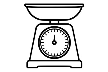 Vector Illustration of a Retro Kitchen Weighing Scale with Dial