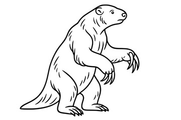 Fototapeta premium Giant Ground Sloth Vector Drawing