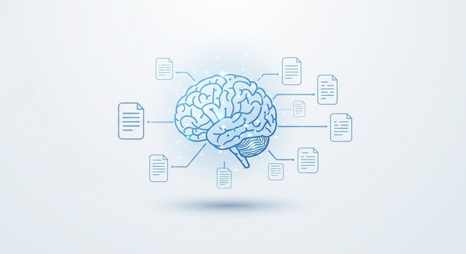 Abstract Blue Brain Network Digital Data Concept