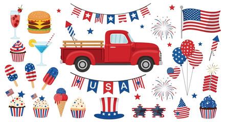 4th of July Celebration Patriotic Illustrations & Clipart