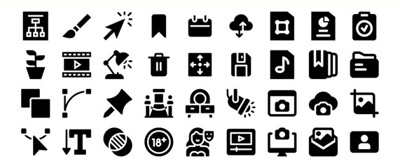 Black Glyph Icon Set Bundle 296 Web Design Elements