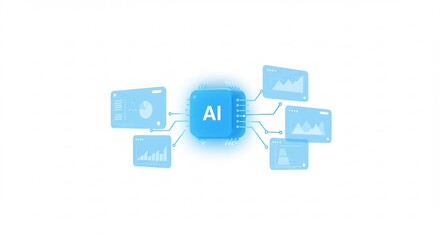 Fototapeta premium AI Data Processing Network System