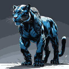 panther vector image with high detail and realistic