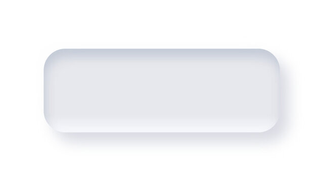 Transparent background soft neumorphic white button with subtle shadow for modern UI design.
