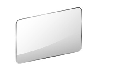 Transparent Background Blank Glossy White Rounded Rectangle Signboard for Text

