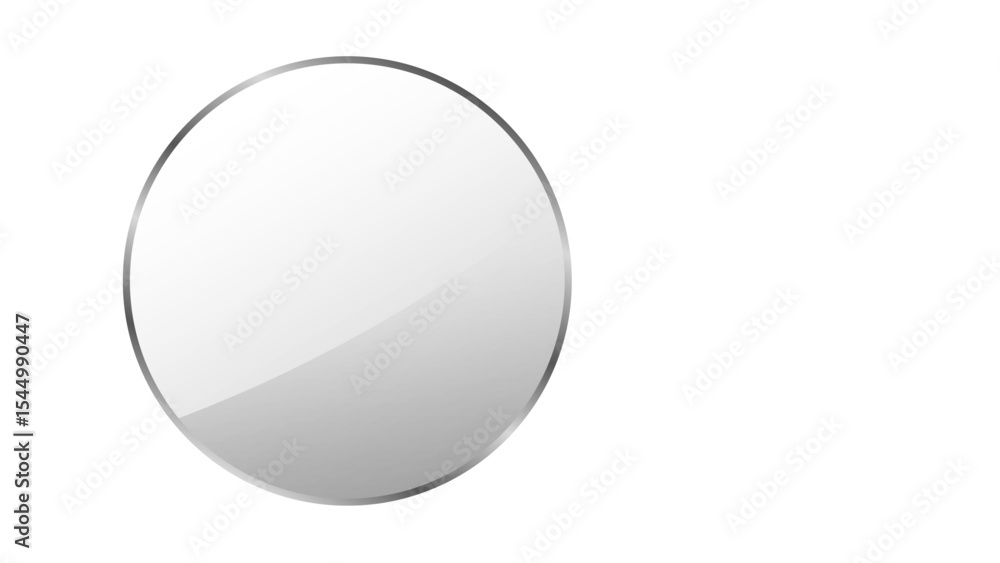 Wall mural transparent background blank glossy white circle button for icons and text