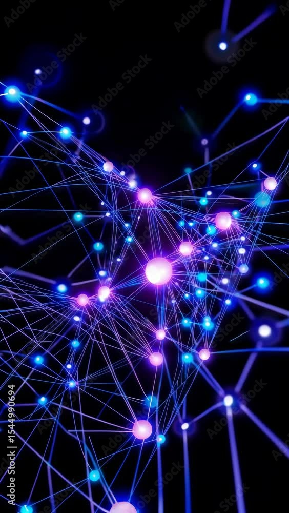 Aufkleber abstract network of glowing nodes and connections