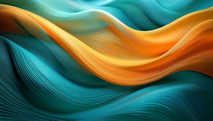 dynamic teal orange yellow waves visual resource for graphic designers and marketing materials