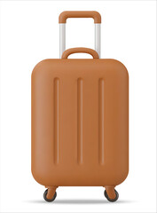 3d luggage or suitcase, isolated on white background. Minimal travel suitcase icon in 3d vector. Vector illustration