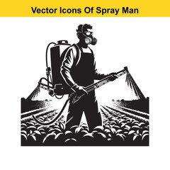 Man Spraying Plants with Traditional Pesticide Sprayer – Farming and Plant Protection