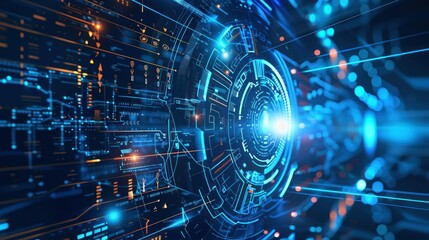 Futuristic tech interface as a background stock photo --ar 16:9 --raw --v 6 Job ID: 0193f9eb-8a95-4bff-96d9-eb76caf7f531