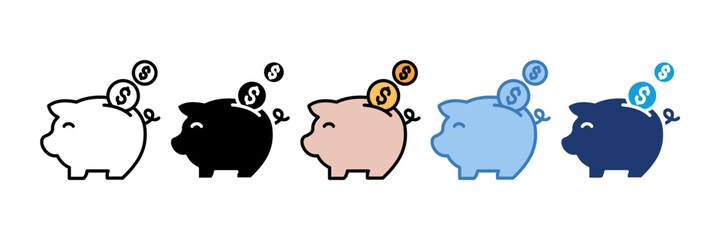 Piggy Bank  Icon Element For Design