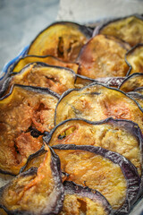 Fried Eggplant Appetizer on a Plate
