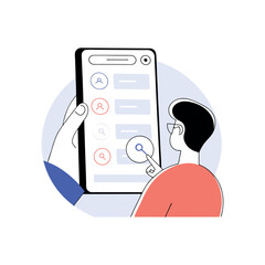 vector illustration of a mobile phone with social network