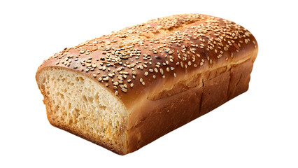 Sliced bread with sesame seeds symbolizing comfort and sustenance in human psychology on a transparent background