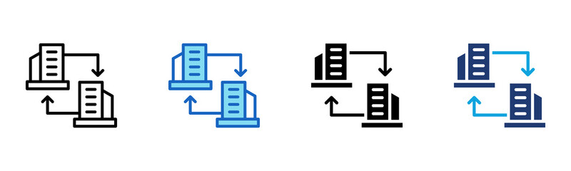 B2B icon Multi Style Vector Illustration 