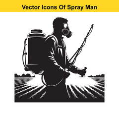 Man Spraying Plants with Traditional Pesticide Sprayer &ndash; Farming and Plant Protection