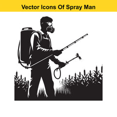 Man Spraying Plants with Traditional Pesticide Sprayer – Farming and Plant Protection