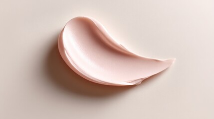 Smooth pink cream swirl on neutral background