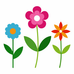 Flower icon set, flower isolated