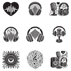 Collection of Vintage Music Instruments Clipart for Printable Art Projects

