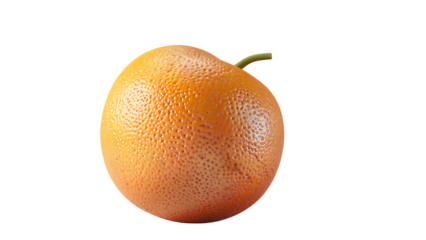 Ripe orange fruit with green stem symbolizing energy and positivity in human psychology on a transparent background