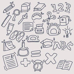 Set Of Doodle back to school element