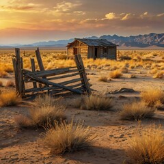sunset in the desert