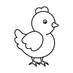 baby chick outline line art vector illustration